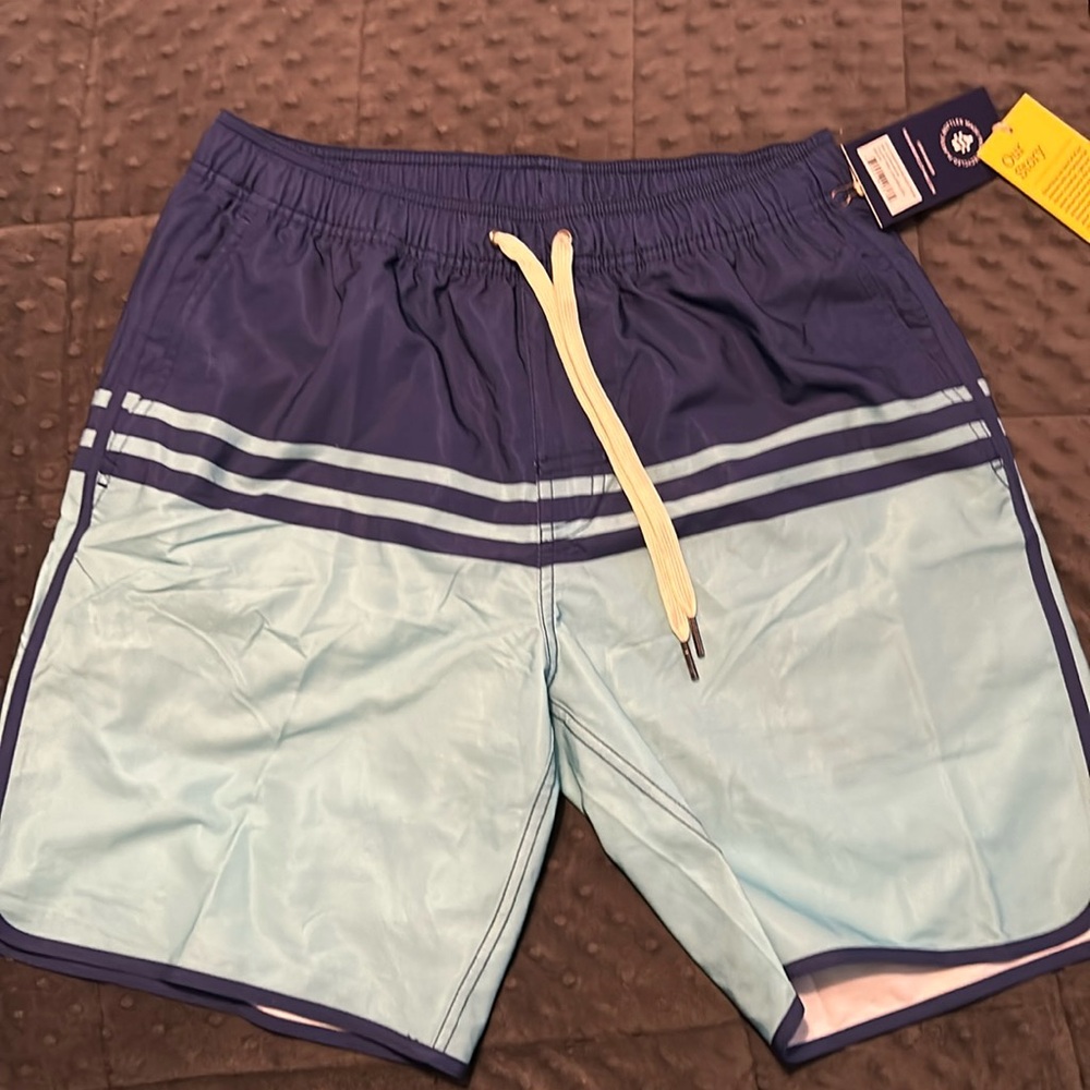New Fair Harbor Mens Swim Trunks Size M "The Anchor" Lined